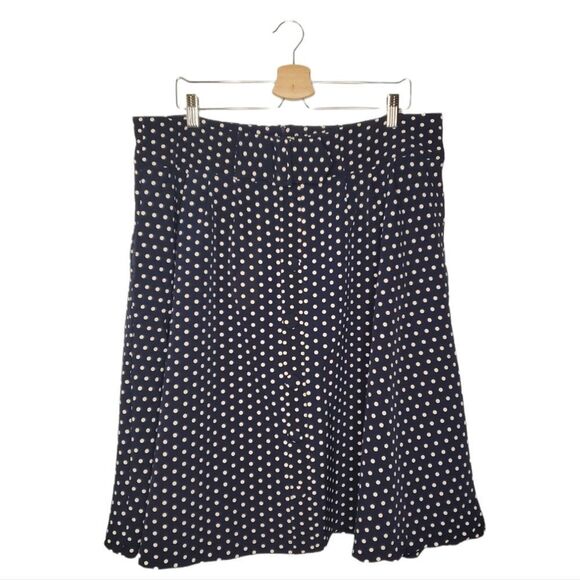 Modcloth Rockabilly Pin-up Navy Polkadot Swing Skirt Plus Size 1X - Picture 3 of 7